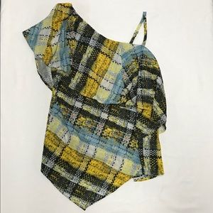 Project Runway Asymmetrical Plaid Top